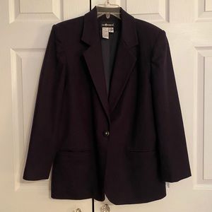Vintage 80s Black Wool Blazer